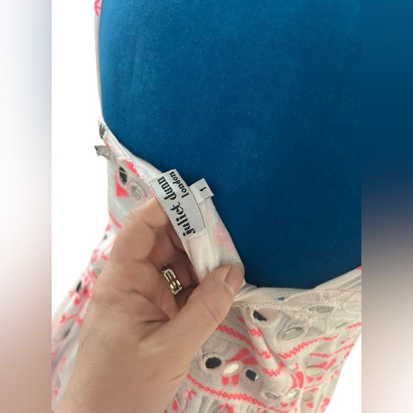 Juliet Dunn boho white and pink embroidered maxi dress size Small fit - Picture 11 of 14